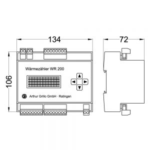 WR200 Abmessungen 1000x1000 300x300 - Wäremezähler WR200D